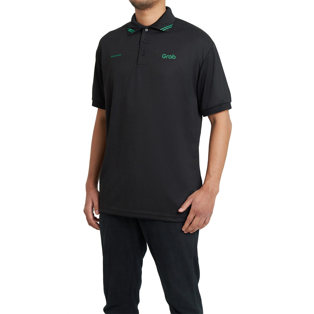 Grab Microfiber Polo Shirt (Black)2XL